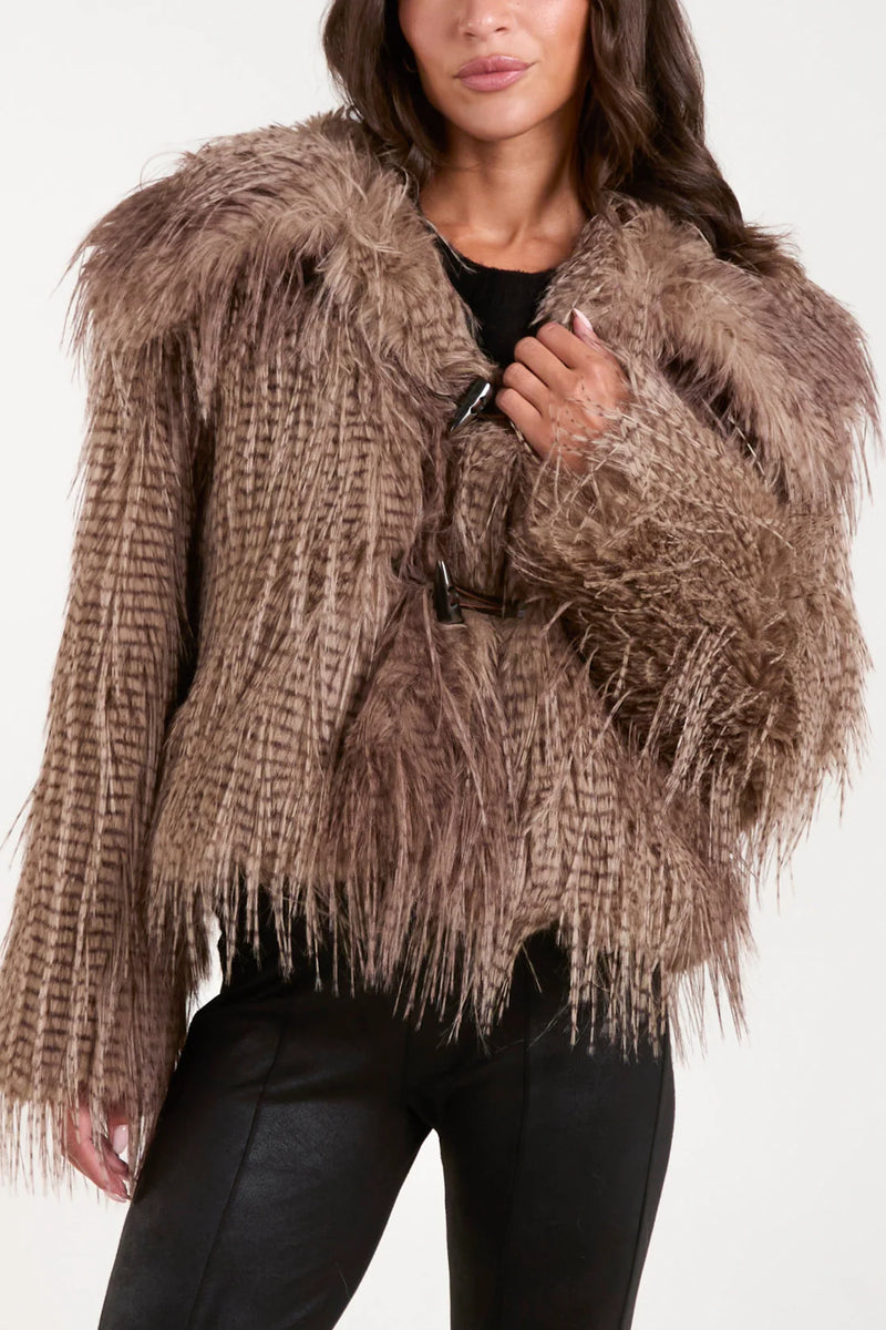 MARA- Toggle Clasp Fur Coat