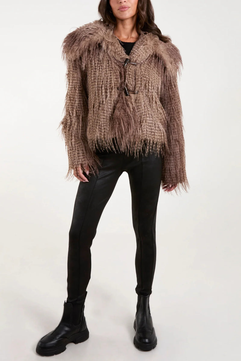 MARA- Toggle Clasp Fur Coat