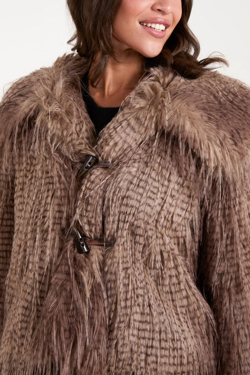 MARA- Toggle Clasp Fur Coat