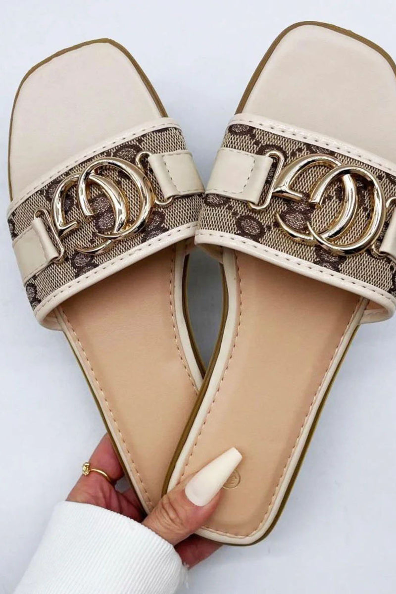 DARCY - Cream pattern slides