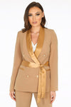 ZERMATT - Satin shawl lapels belted blazer