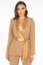 ZERMATT - Satin shawl lapels belted blazer