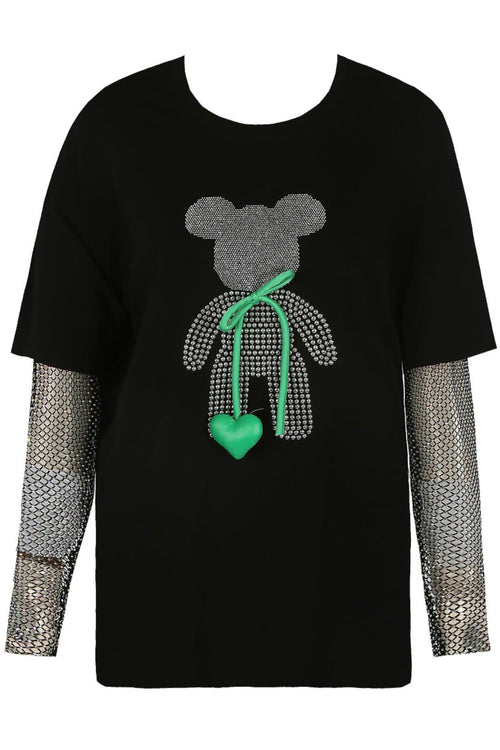 ESTELLA - Teddy Bear Mesh sleeve T-shirt