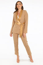 ZERMATT - Satin shawl lapels belted blazer