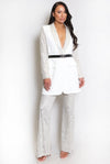 XIMENA - Sequin belted blazer