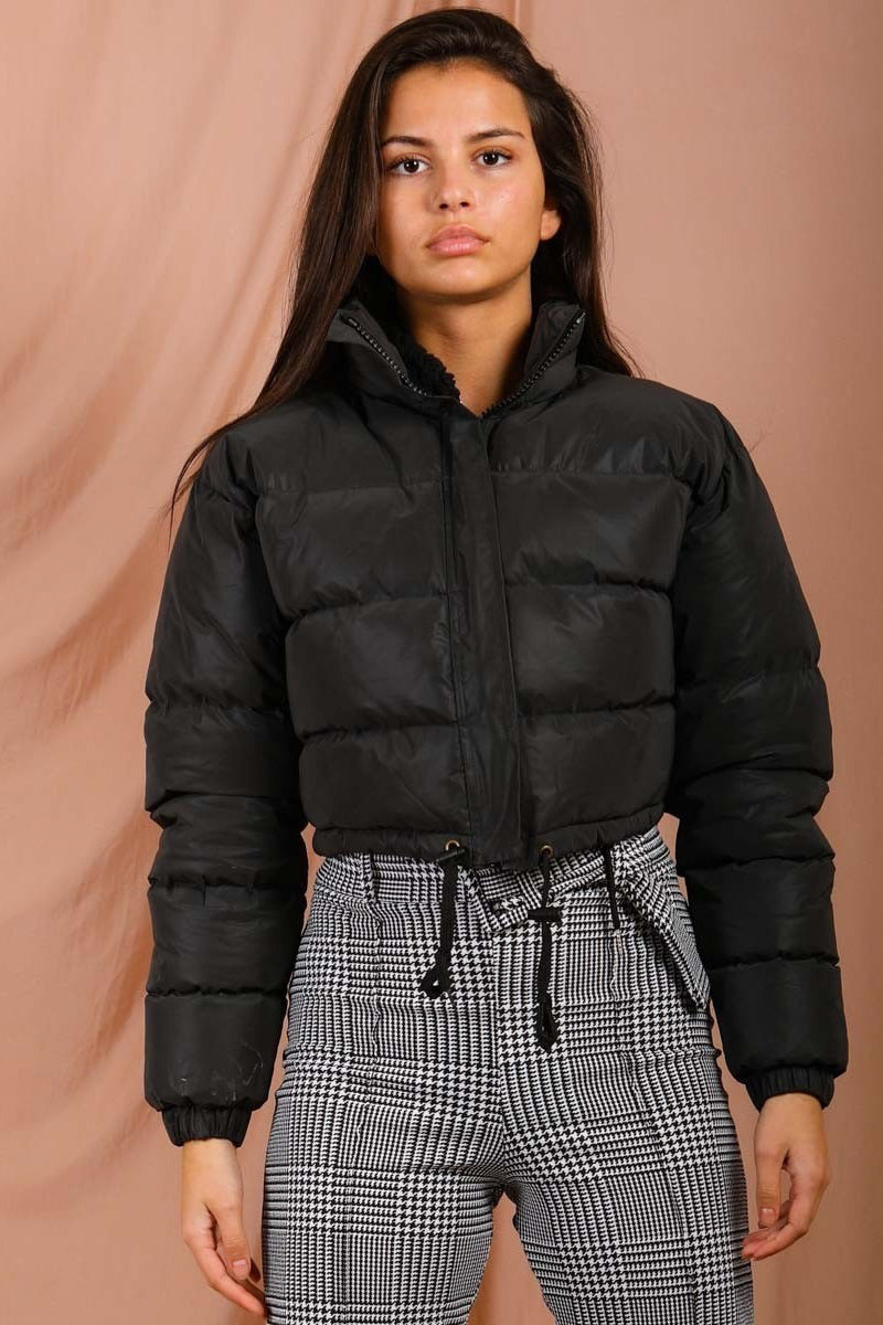 REFLECTIVE CROP PUFFER JACKET